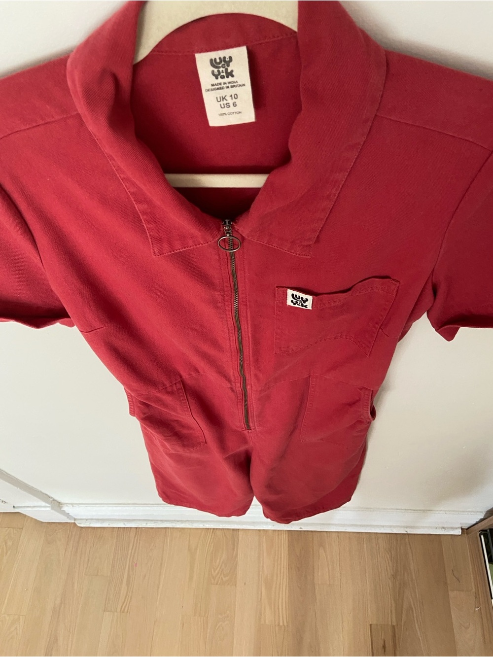 Lucy and Yak Ragan Denim Jumpsuit True Red Wash size 6 - Picture 9 of 12